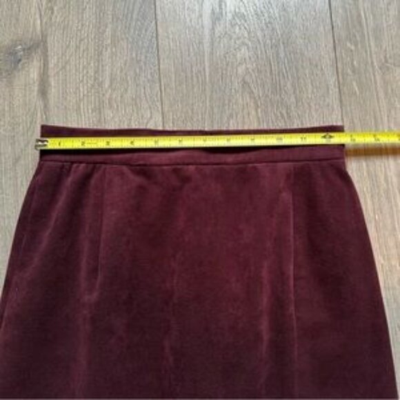 Old Money Suede Burgundy Pencil Skirt - Picture 3 of 5
